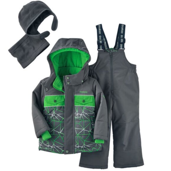 OshKosh B'gosh Kids Gray and Green Winter Jacket Set - Picture 7 of 7